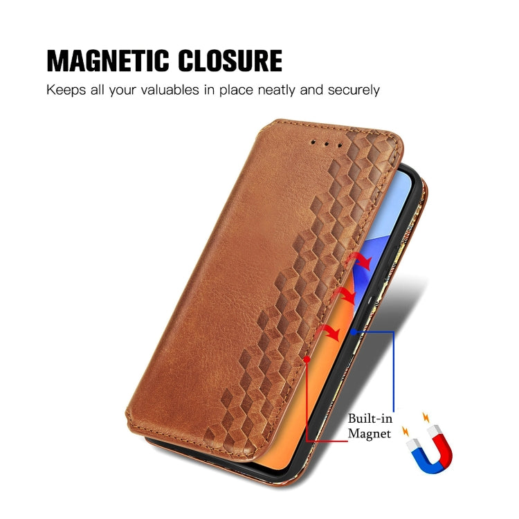 For Huawei Honor 10 X Lite Cubic Grid Pressed Horizontal Flip Magnetic PU Leather Case with Holder & Card Slots & Wallet