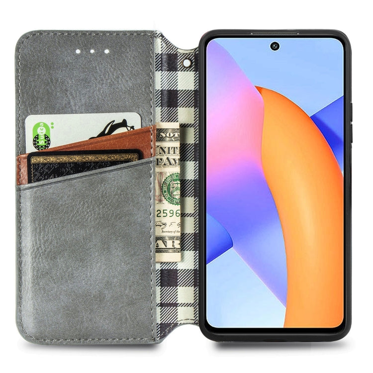 For Huawei Honor 10 X Lite Cubic Grid Pressed Horizontal Flip Magnetic PU Leather Case with Holder & Card Slots & Wallet