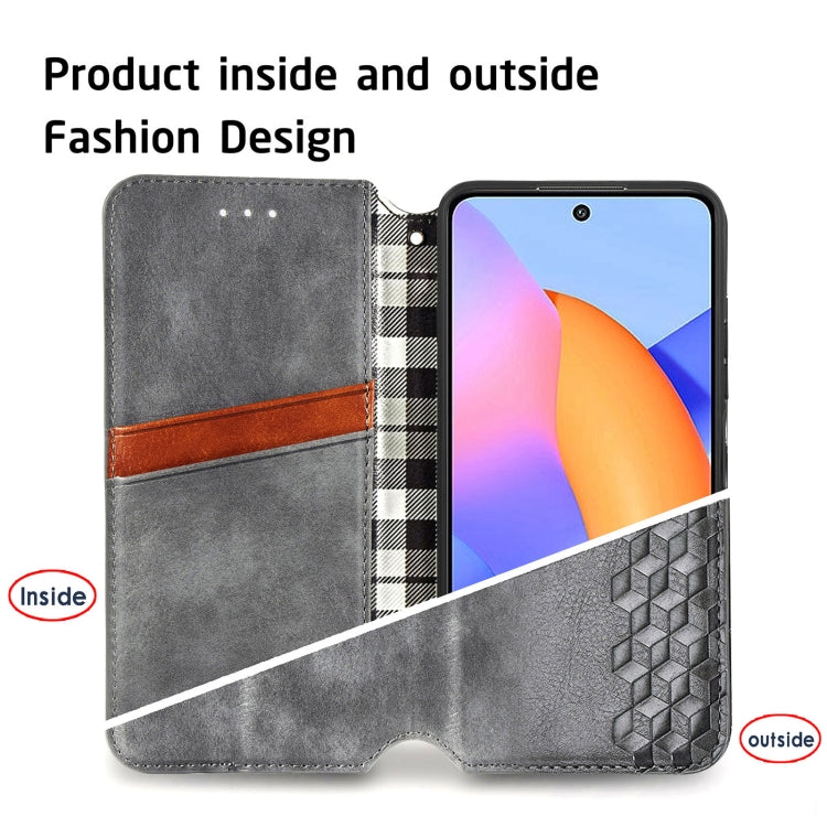 For Huawei Honor 10 X Lite Cubic Grid Pressed Horizontal Flip Magnetic PU Leather Case with Holder & Card Slots & Wallet