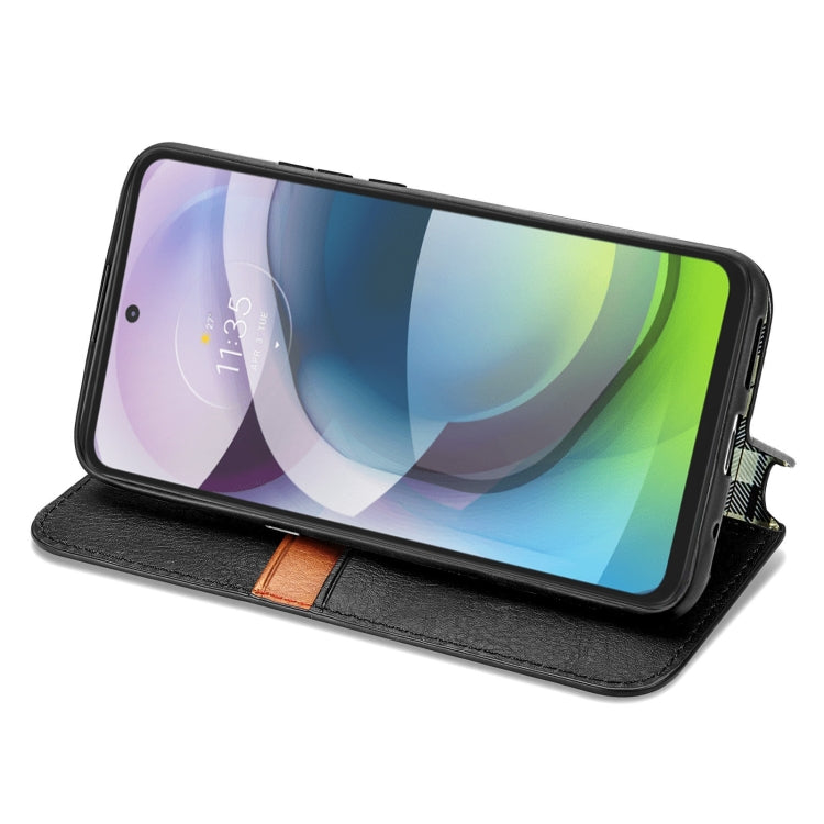 For Motorola MOTO G 5G Cubic Grid Pressed Horizontal Flip Magnetic PU Leather Case with Holder & Card Slots & Wallet