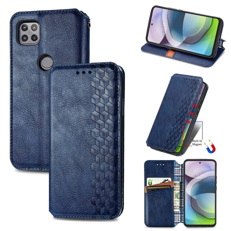 For Motorola MOTO G 5G Cubic Grid Pressed Horizontal Flip Magnetic PU Leather Case with Holder & Card Slots & Wallet