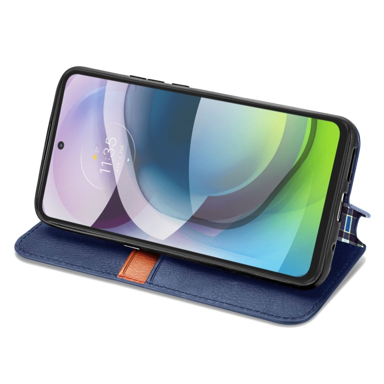 For Motorola MOTO G 5G Cubic Grid Pressed Horizontal Flip Magnetic PU Leather Case with Holder & Card Slots & Wallet