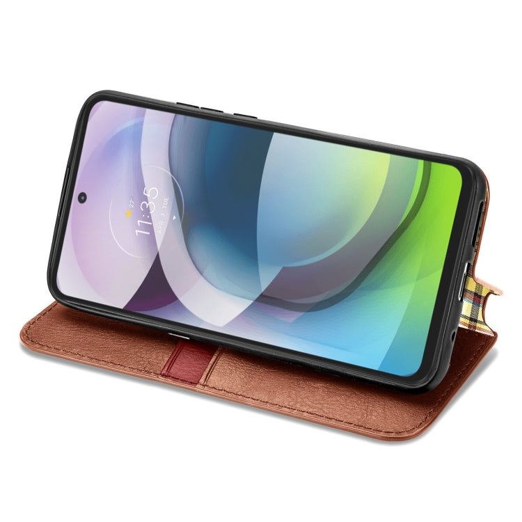 For Motorola MOTO G 5G Cubic Grid Pressed Horizontal Flip Magnetic PU Leather Case with Holder & Card Slots & Wallet