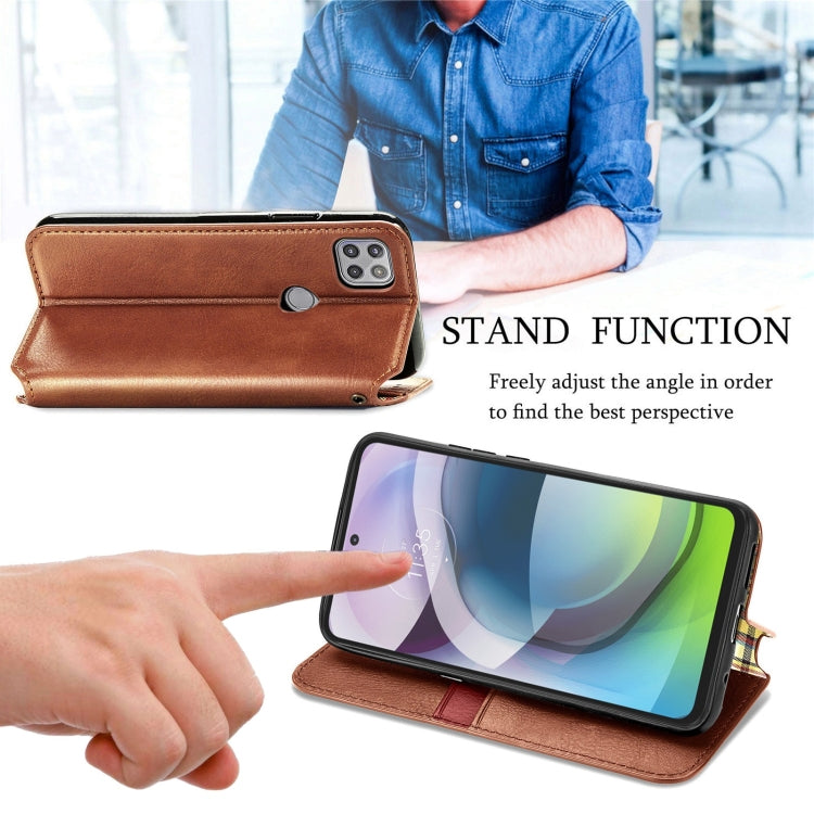 For Motorola MOTO G 5G Cubic Grid Pressed Horizontal Flip Magnetic PU Leather Case with Holder & Card Slots & Wallet