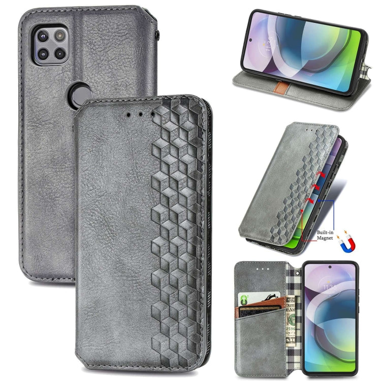 For Motorola MOTO G 5G Cubic Grid Pressed Horizontal Flip Magnetic PU Leather Case with Holder & Card Slots & Wallet