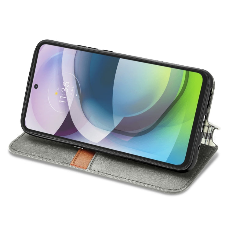 For Motorola MOTO G 5G Cubic Grid Pressed Horizontal Flip Magnetic PU Leather Case with Holder & Card Slots & Wallet