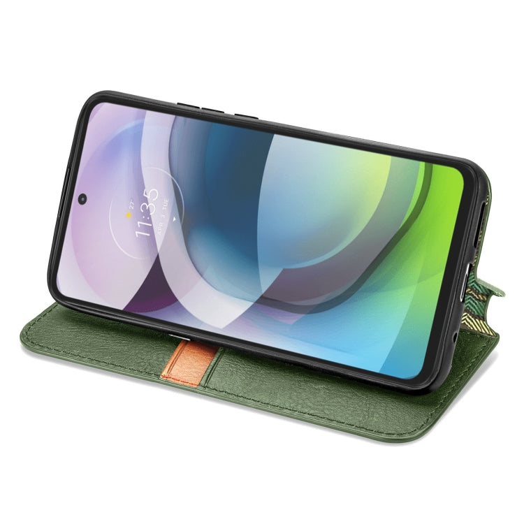 For Motorola MOTO G 5G Cubic Grid Pressed Horizontal Flip Magnetic PU Leather Case with Holder & Card Slots & Wallet