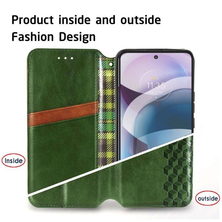 For Motorola MOTO G 5G Cubic Grid Pressed Horizontal Flip Magnetic PU Leather Case with Holder & Card Slots & Wallet