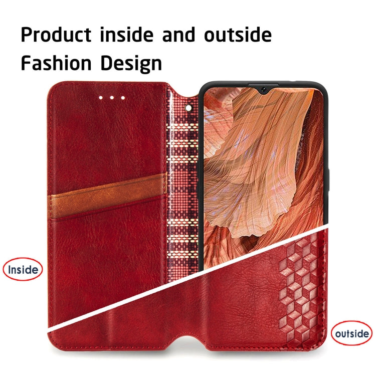 For OPPO F17 Cubic Grid Pressed Horizontal Flip Magnetic PU Leather Case with Holder & Card Slots & Wallet