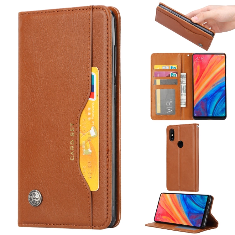 Knead Skin Texture Horizontal Flip Leather Case for Xiaomi Mi Mix 2S, with Photo Frame & Holder & Card Slots & Wallet
