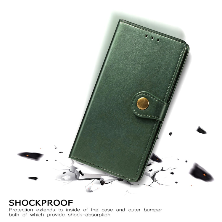 For Huawei Mate 40 Pro Retro Solid Color Leather Buckle Phone Case with Lanyard & Photo Frame & Card Slot & Wallet & Stand Function