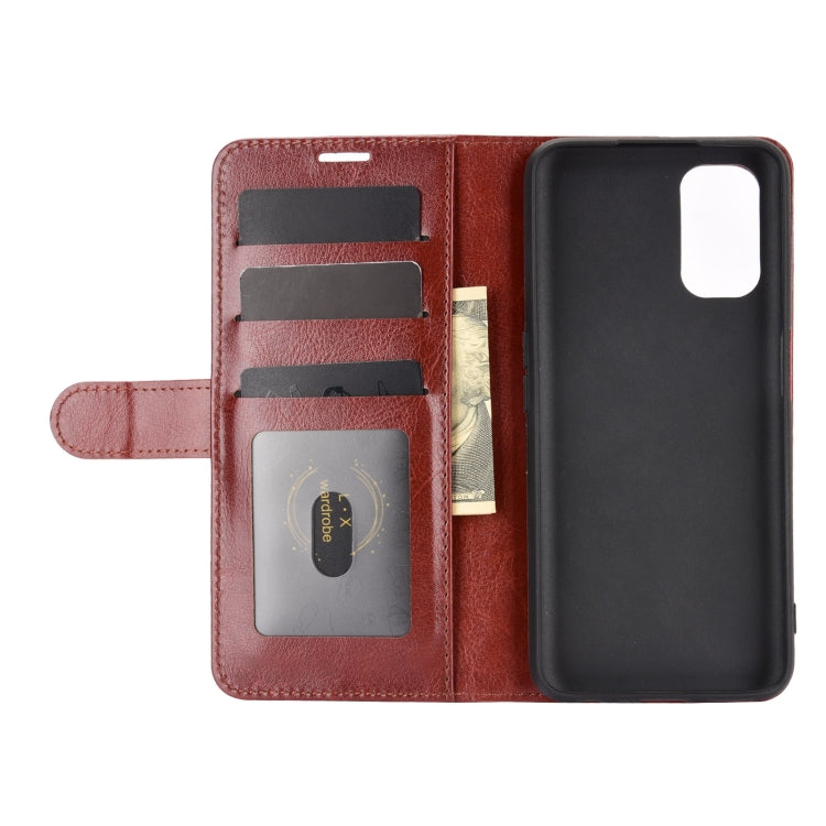 For OPPO Realme V5 / K7X / Realme Q2 / Realme 7 5G R64 Texture Single Horizontal Flip Protective Case with Holder & Card Slots & Wallet& Photo Frame