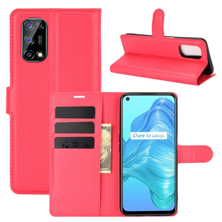 For OPPO Realme V5 / K7X / Realme Q2 / Realme 7 5G Litchi Texture Horizontal Flip Protective Case with Holder & Card Slots & Wallet