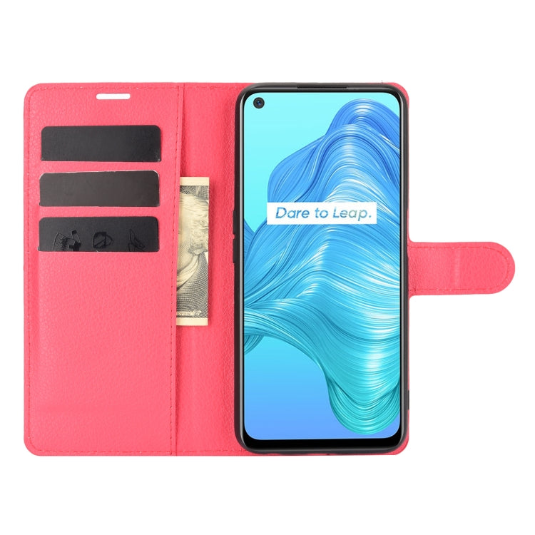 For OPPO Realme V5 / K7X / Realme Q2 / Realme 7 5G Litchi Texture Horizontal Flip Protective Case with Holder & Card Slots & Wallet