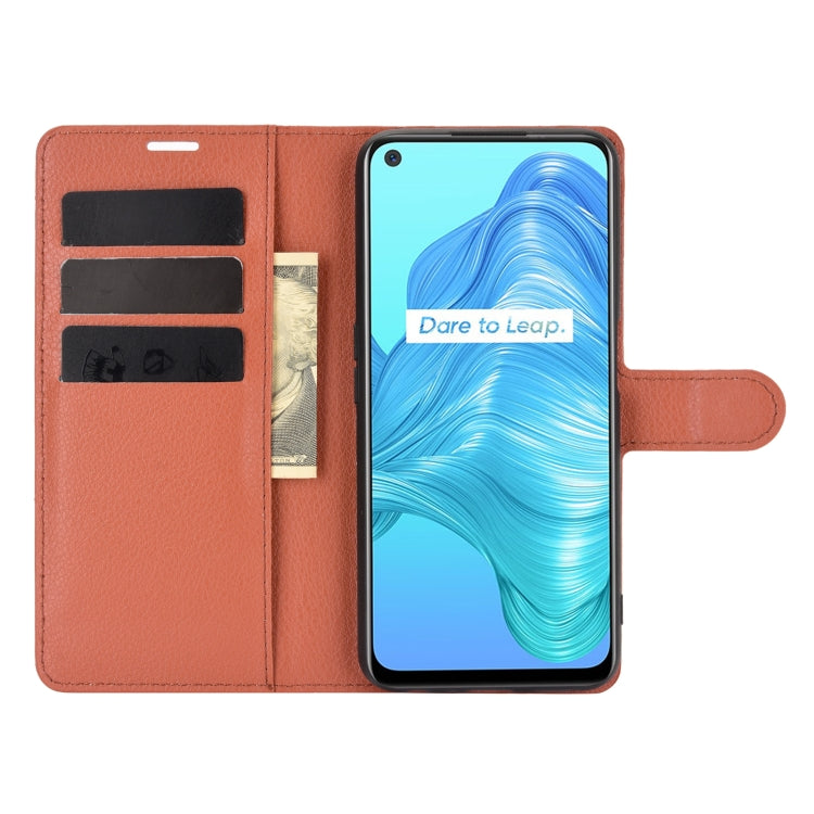 For OPPO Realme V5 / K7X / Realme Q2 / Realme 7 5G Litchi Texture Horizontal Flip Protective Case with Holder & Card Slots & Wallet