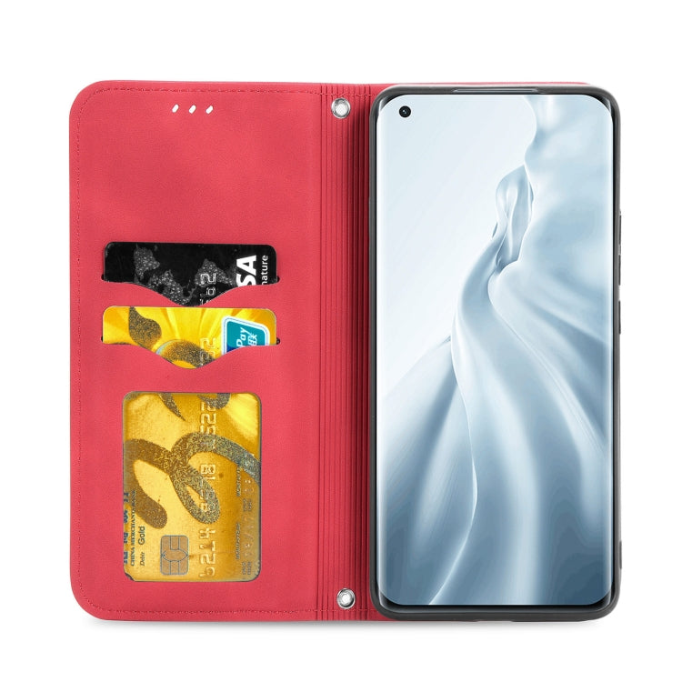 For Xiaomi Mi 11 Retro Skin Feel Business Magnetic Horizontal Flip Leather Case With Holder & Card Slots & Wallet & Photo Frame