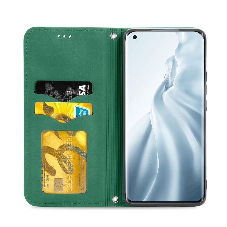 For Xiaomi Mi 11 Retro Skin Feel Business Magnetic Horizontal Flip Leather Case With Holder & Card Slots & Wallet & Photo Frame