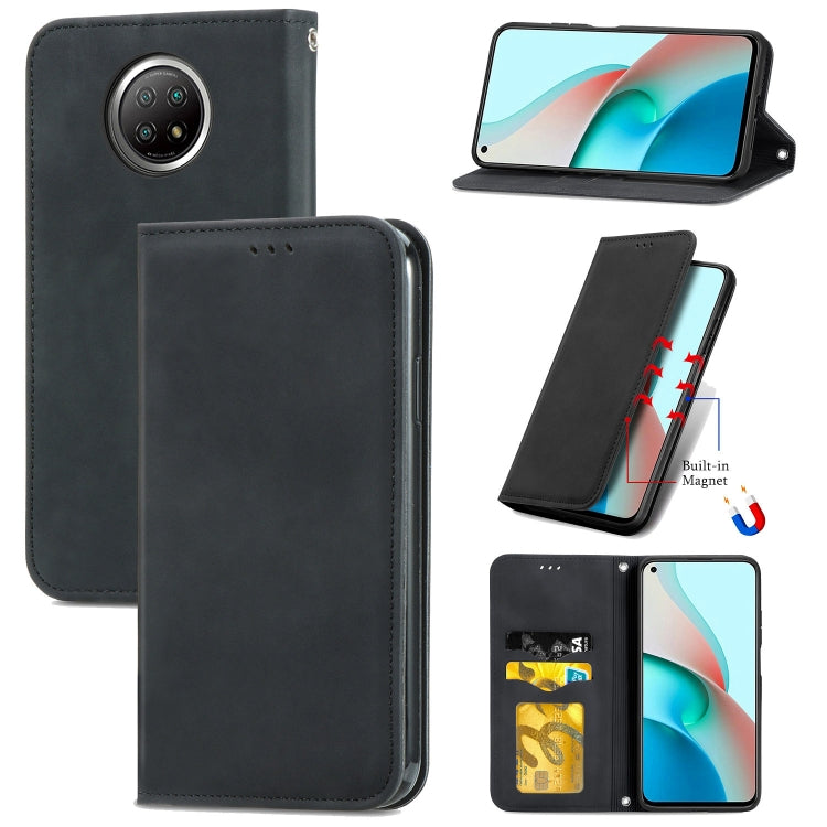 For Xiaomi Redmi Note 9 5G Retro Skin Feel Business Magnetic Horizontal Flip Leather Case With Holder & Card Slots & Wallet & Photo Frame