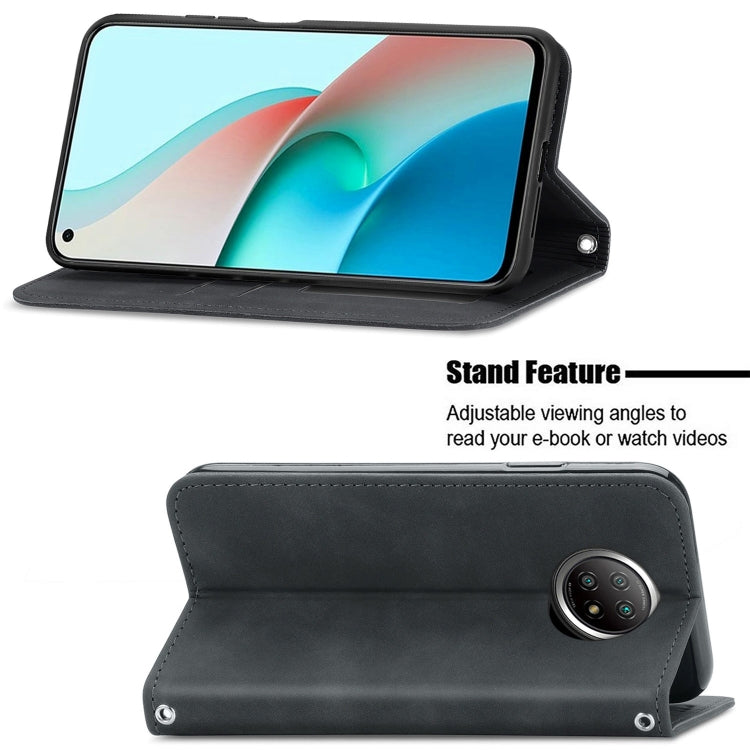 For Xiaomi Redmi Note 9 5G Retro Skin Feel Business Magnetic Horizontal Flip Leather Case With Holder & Card Slots & Wallet & Photo Frame