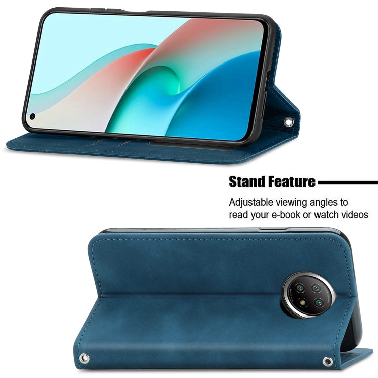 For Xiaomi Redmi Note 9 5G Retro Skin Feel Business Magnetic Horizontal Flip Leather Case With Holder & Card Slots & Wallet & Photo Frame