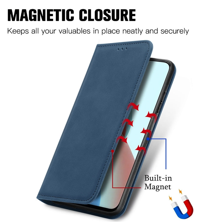 For Xiaomi Redmi Note 9 5G Retro Skin Feel Business Magnetic Horizontal Flip Leather Case With Holder & Card Slots & Wallet & Photo Frame