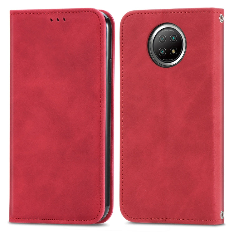 For Xiaomi Redmi Note 9 5G Retro Skin Feel Business Magnetic Horizontal Flip Leather Case With Holder & Card Slots & Wallet & Photo Frame