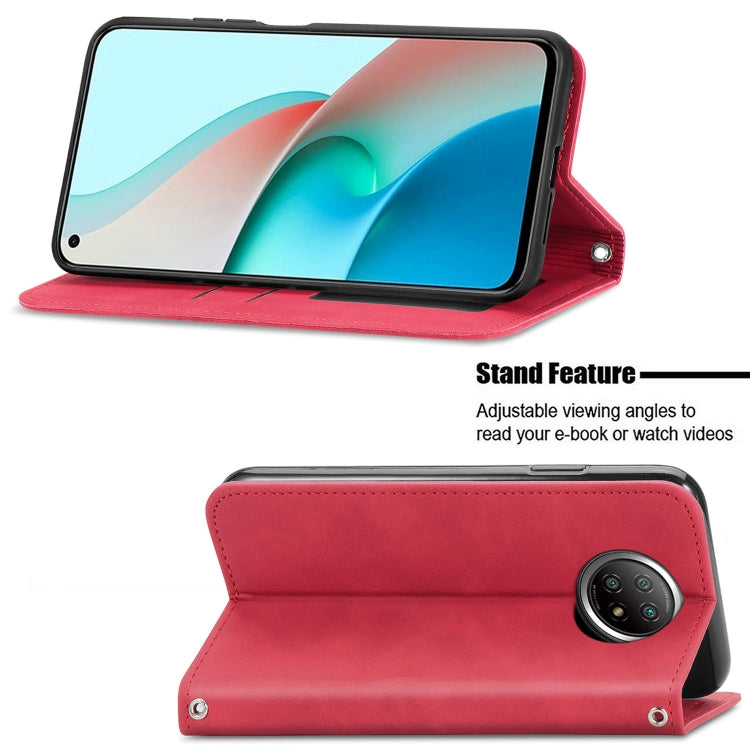 For Xiaomi Redmi Note 9 5G Retro Skin Feel Business Magnetic Horizontal Flip Leather Case With Holder & Card Slots & Wallet & Photo Frame