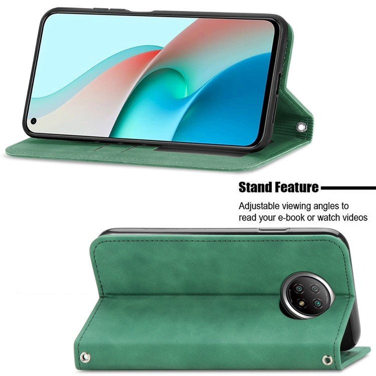 For Xiaomi Redmi Note 9 5G Retro Skin Feel Business Magnetic Horizontal Flip Leather Case With Holder & Card Slots & Wallet & Photo Frame
