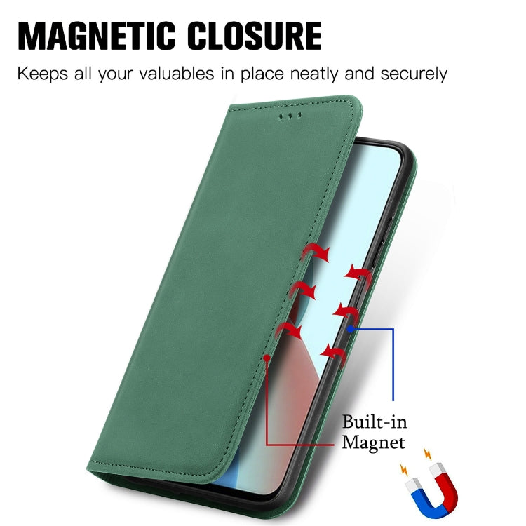 For Xiaomi Redmi Note 9 5G Retro Skin Feel Business Magnetic Horizontal Flip Leather Case With Holder & Card Slots & Wallet & Photo Frame