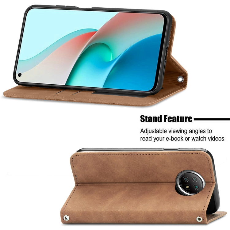 For Xiaomi Redmi Note 9 5G Retro Skin Feel Business Magnetic Horizontal Flip Leather Case With Holder & Card Slots & Wallet & Photo Frame
