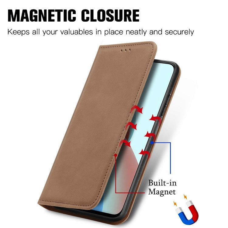 For Xiaomi Redmi Note 9 5G Retro Skin Feel Business Magnetic Horizontal Flip Leather Case With Holder & Card Slots & Wallet & Photo Frame