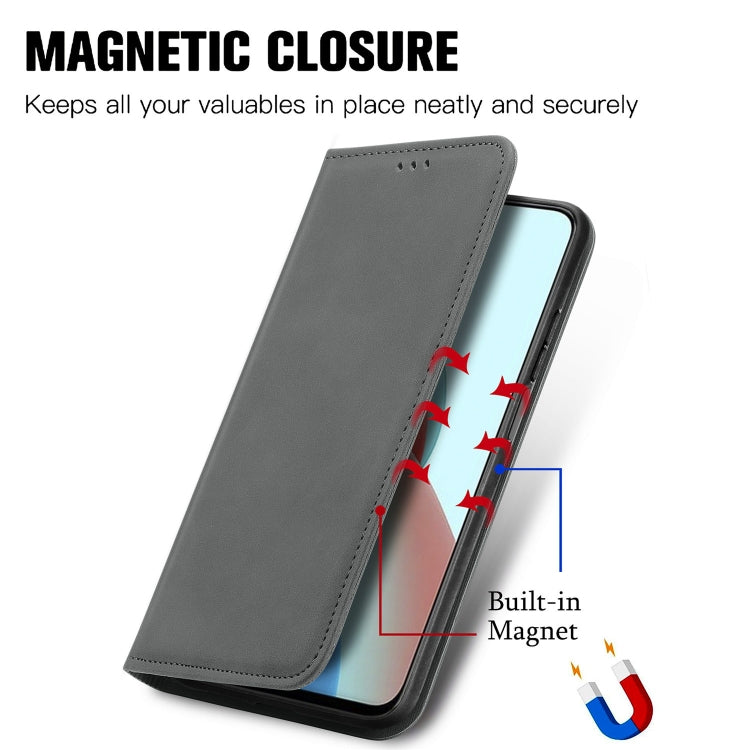 For Xiaomi Redmi Note 9 5G Retro Skin Feel Business Magnetic Horizontal Flip Leather Case With Holder & Card Slots & Wallet & Photo Frame