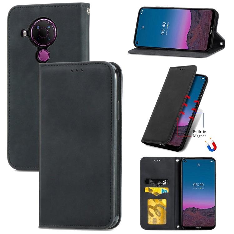 For Nokia 5.4 Retro Skin Feel Business Magnetic Horizontal Flip Leather Case With Holder & Card Slots & Wallet & Photo Frame
