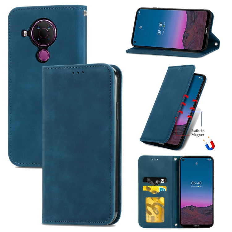 For Nokia 5.4 Retro Skin Feel Business Magnetic Horizontal Flip Leather Case With Holder & Card Slots & Wallet & Photo Frame