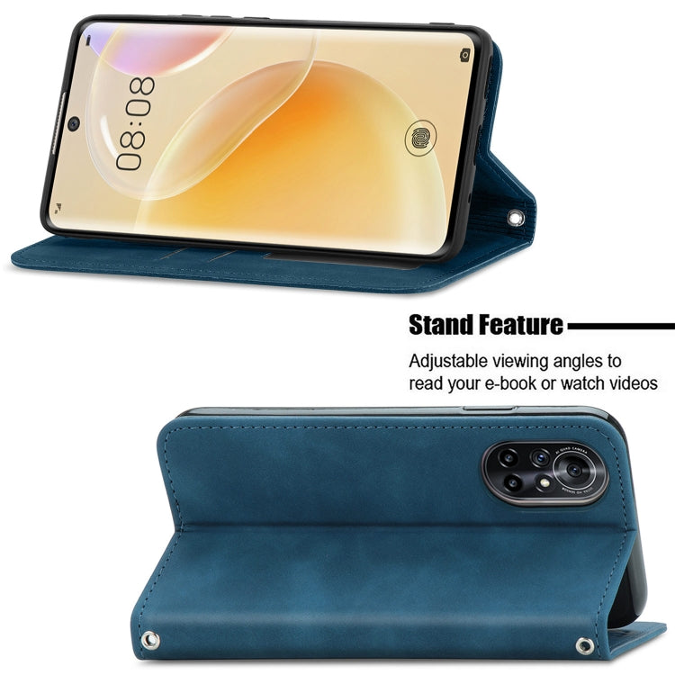 For Huawei Nova 8 5G Retro Skin Feel Business Magnetic Horizontal Flip Leather Case With Holder & Card Slots & Wallet & Photo Frame