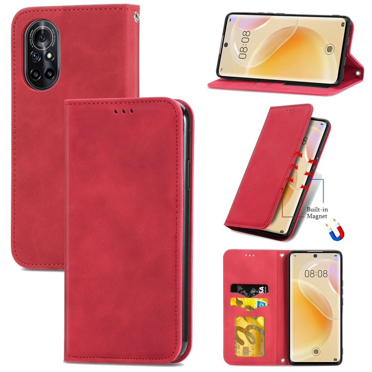 For Huawei Nova 8 5G Retro Skin Feel Business Magnetic Horizontal Flip Leather Case With Holder & Card Slots & Wallet & Photo Frame