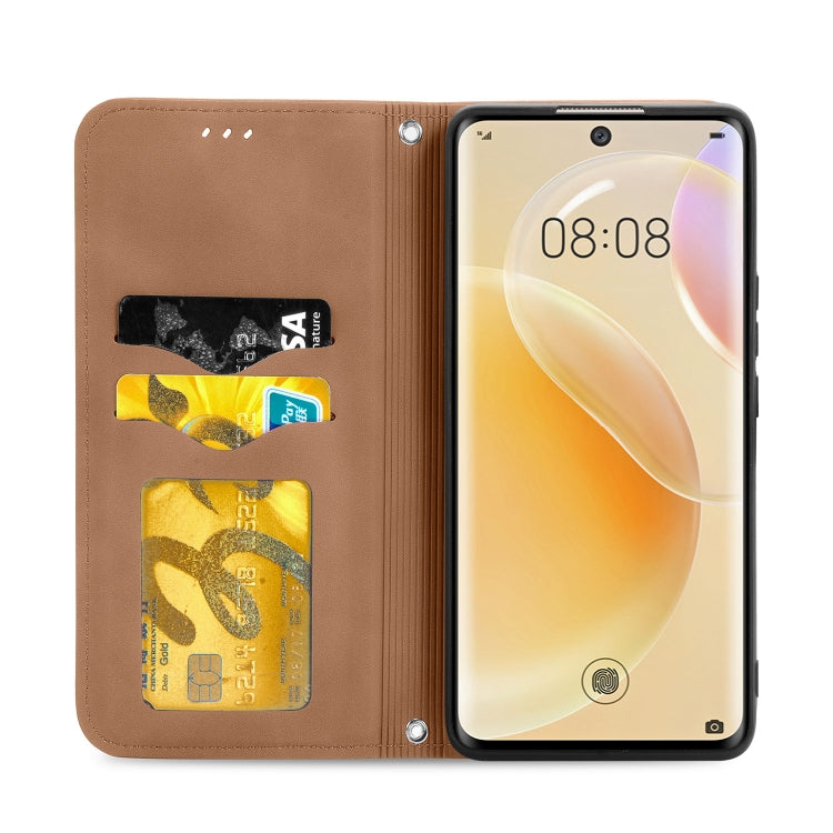 For Huawei Nova 8 5G Retro Skin Feel Business Magnetic Horizontal Flip Leather Case With Holder & Card Slots & Wallet & Photo Frame