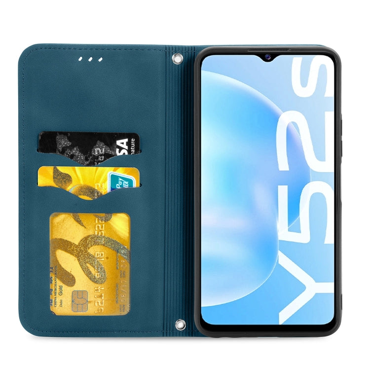 For vivo Y52S Retro Skin Feel Business Magnetic Horizontal Flip Leather Case With Holder & Card Slots & Wallet & Photo Frame