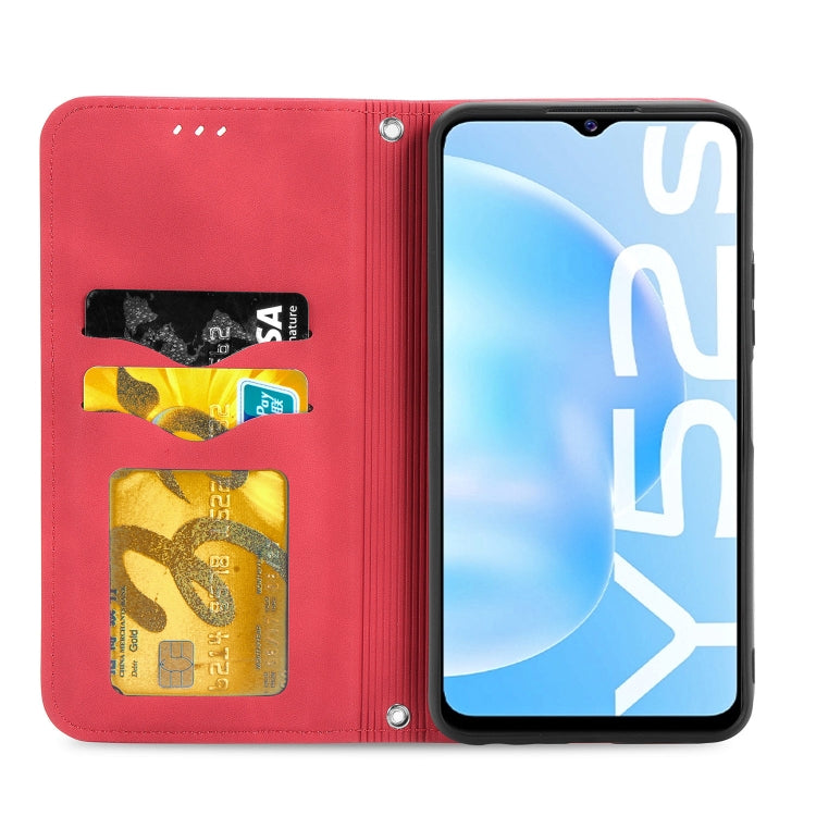 For vivo Y52S Retro Skin Feel Business Magnetic Horizontal Flip Leather Case With Holder & Card Slots & Wallet & Photo Frame