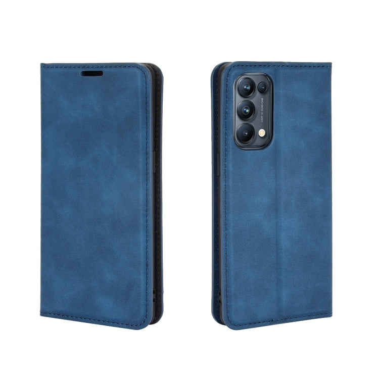 For OPPO Reno5 Pro 5G Retro-skin Business Magnetic Suction Leather Case with Holder & Card Slots & Wallet