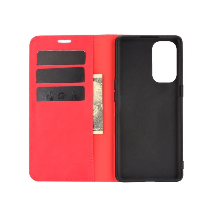 For OPPO Reno5 Pro 5G Retro-skin Business Magnetic Suction Leather Case with Holder & Card Slots & Wallet