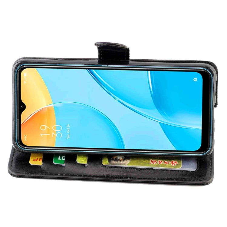 For OPPO A15 Crazy Horse Texture Leather Horizontal Flip Protective Case with Holder & Card Slots & Wallet & Photo Frame