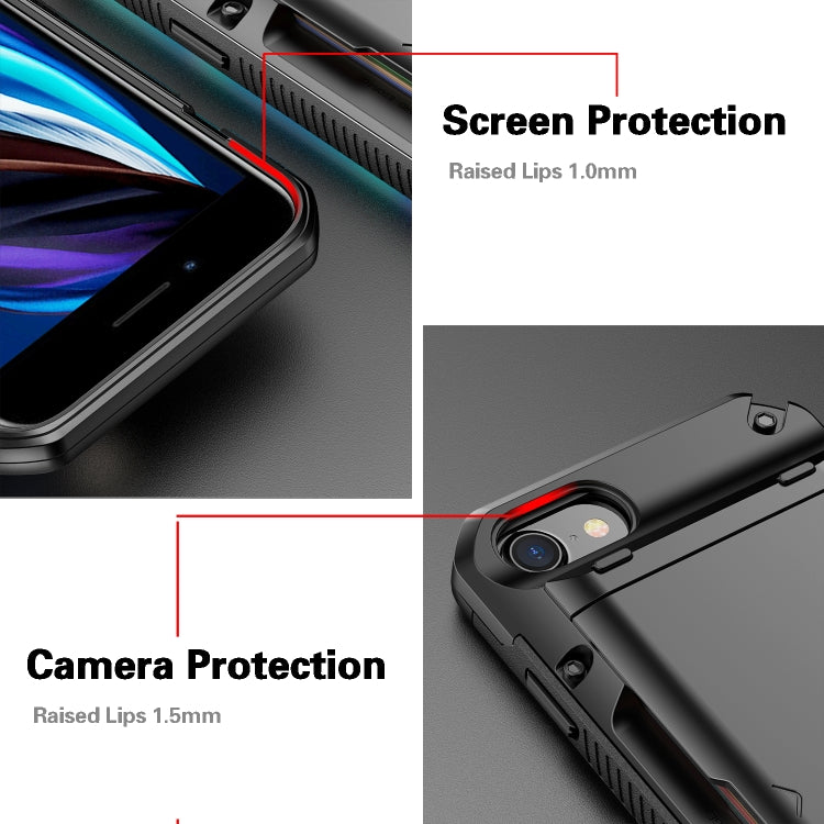 For iPhone 7 Plus / 8 Plus PC+TPU Shockproof Heavy Duty Armor Protective Case with Slide Multi-Card Slot