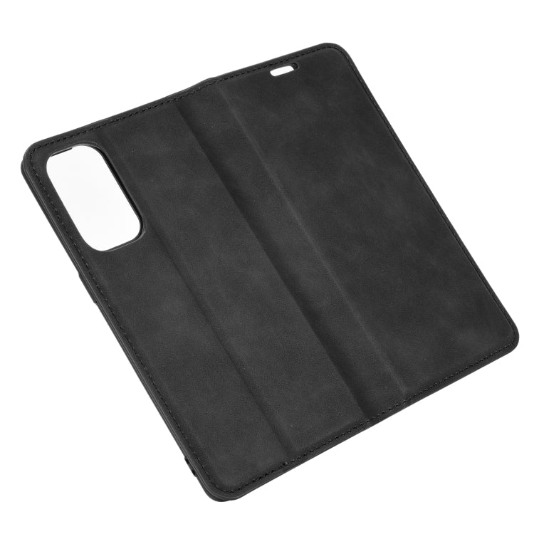 For OPPO Reno 5 5G Retro-skin Business Magnetic Suction Leather Case with Holder & Card Slots & Wallet