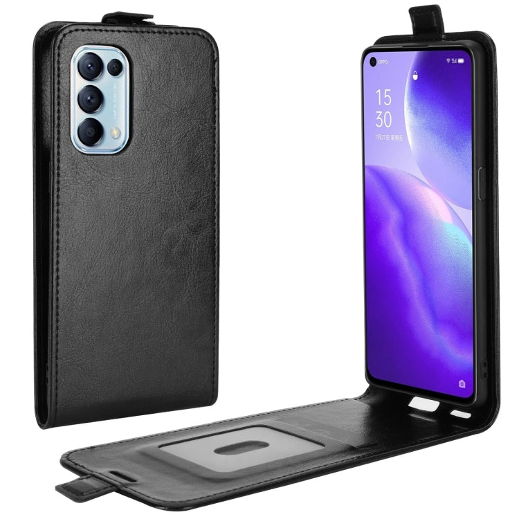 For OPPO Reno5 5G R64 Texture Single Vertical Flip Leather Protective Case with Card Slots & Photo Frame