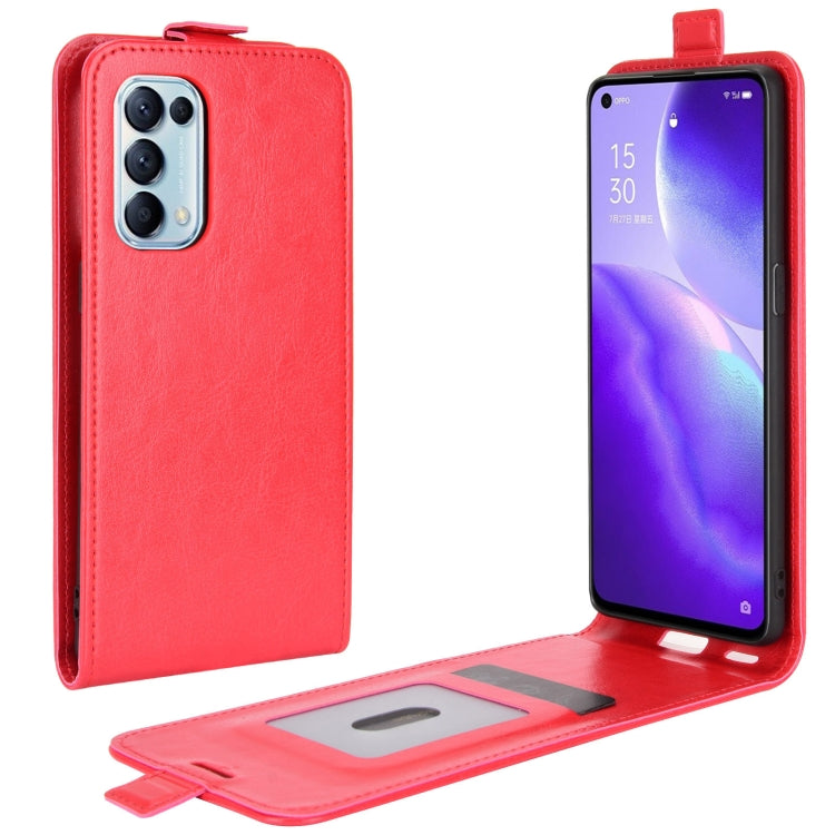 For OPPO Reno5 5G R64 Texture Single Vertical Flip Leather Protective Case with Card Slots & Photo Frame