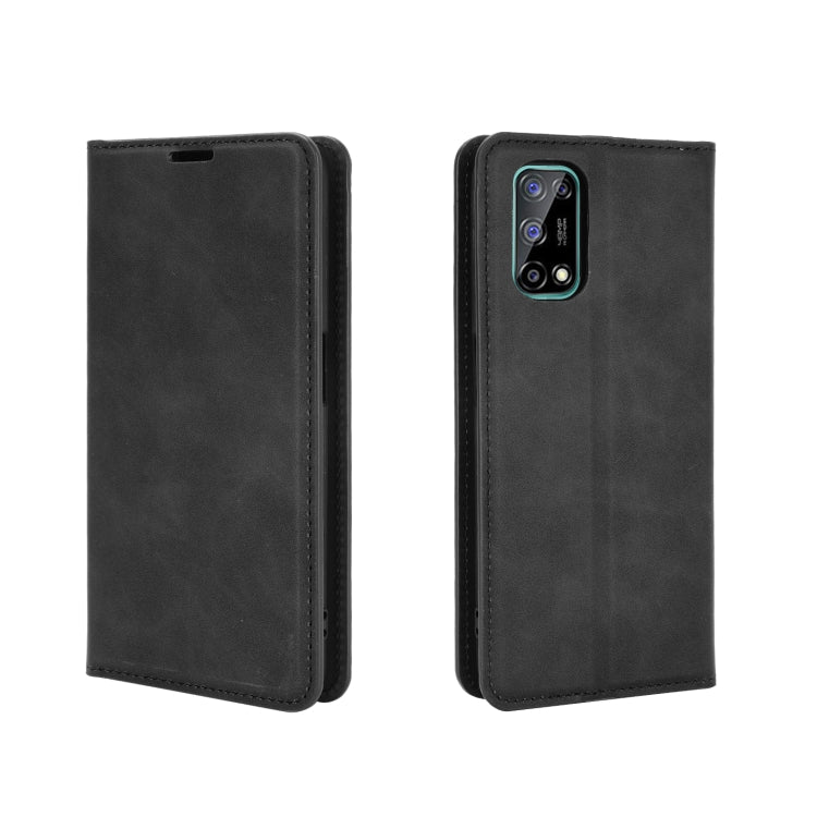 For OPPO Realme V5/K7X/Realme Q2/Realme 7 5G Retro-skin Business Magnetic Suction Leather Case with Holder & Card Slots & Wallet