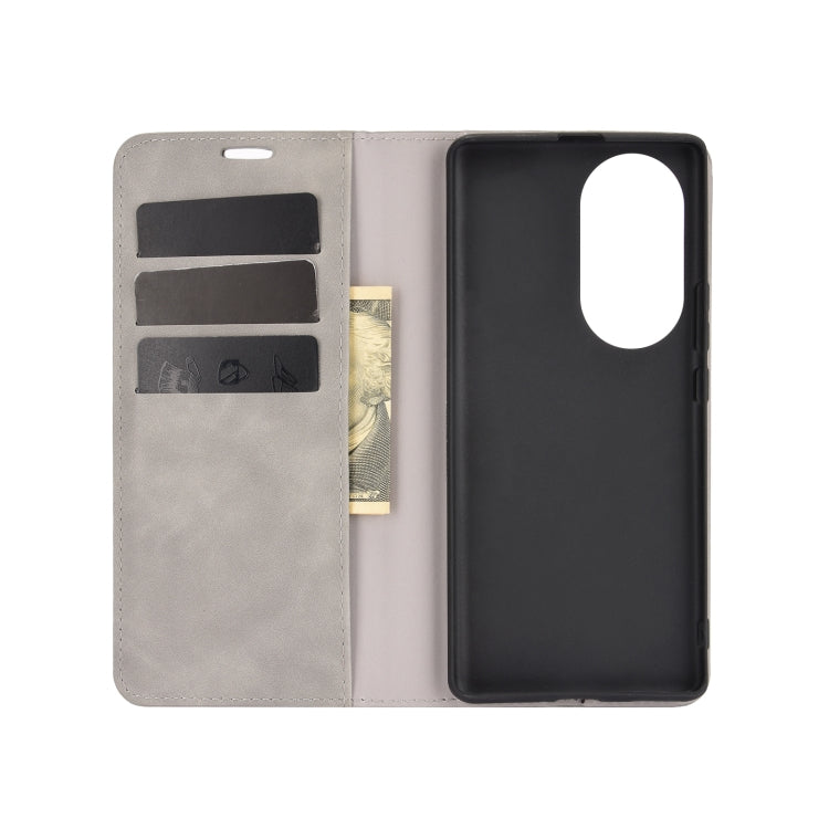 For Huawei nova 8 Pro 5G Retro-skin Business Magnetic Suction Leather Case with Holder & Card Slots & Wallet