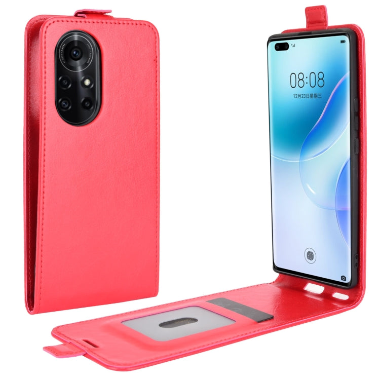 For Huawei nova 8 Pro 5G R64 Texture Single Vertical Flip Leather Protective Case with Card Slots & Photo Frame