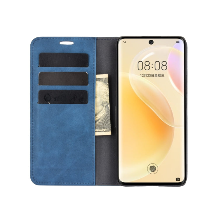 For Huawei nova 8 5G Retro-skin Business Magnetic Suction Leather Case with Holder & Card Slots & Wallet